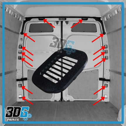 VW Crafter 2006–2017 - C-Pillar & Top Hole Covers – Vented - 14 PC