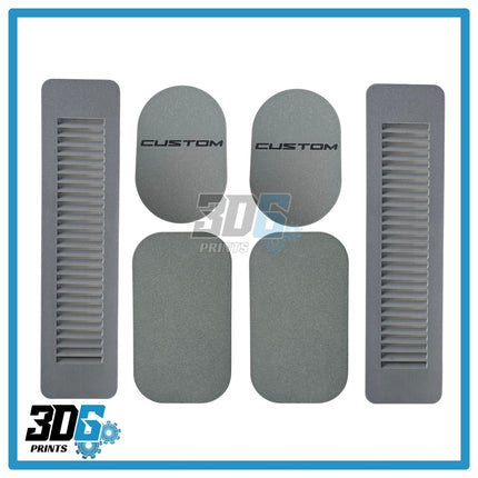 Ford Transit Custom Rear C Pillar Vented Covers - 6pc - Vented/Logo