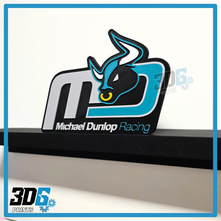 3D Michael Dunlop Logo Sign Plaque – Freestanding or Wall Mounted