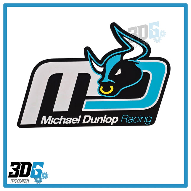 3D Michael Dunlop Logo Sign Plaque – Freestanding or Wall Mounted