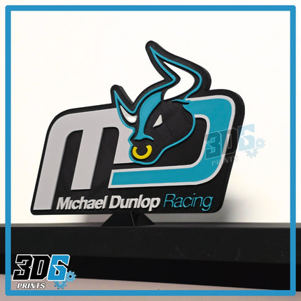 3D Michael Dunlop Logo Sign Plaque – Freestanding or Wall Mounted