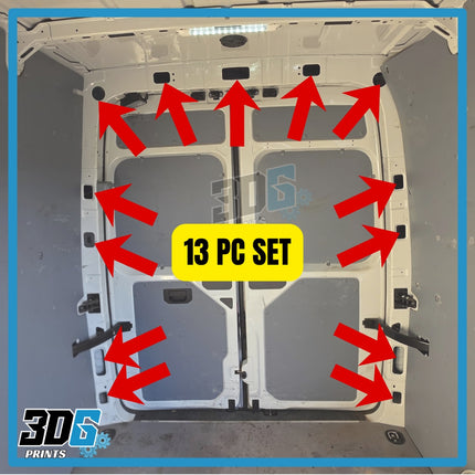VW Crafter 2017 Onwards - C-Pillar & Top Hole Covers – 13 Piece set