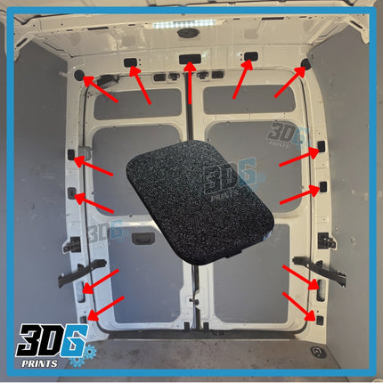 VW Crafter 2017 Onwards - C-Pillar & Top Hole Covers – 13 Piece set