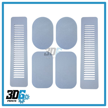 Ford Transit Custom Rear C Pillar Vented Covers - 6pc - Vented/Logo