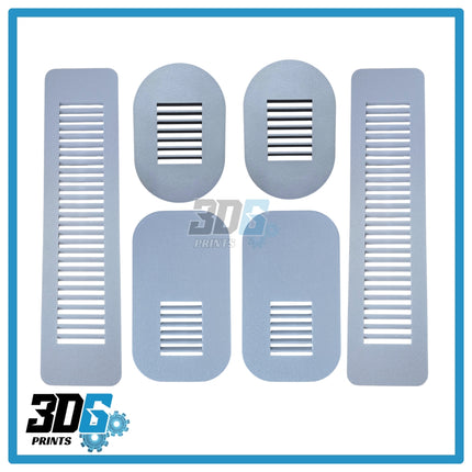 Ford Transit Custom Rear C Pillar Vented Covers - 6pc - Vented/Logo