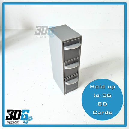 SD Card Mini Filing Cabinet – 3 Drawer Storage Organiser