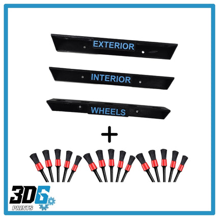 Wall Mounted Detailing Brush Holders – Set of 3 + 15 Detailing Brushes