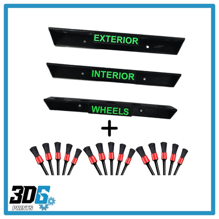 Wall Mounted Detailing Brush Holders – Set of 3 + 15 Detailing Brushes