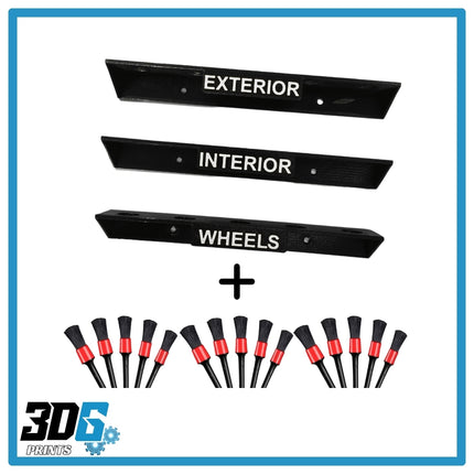 Wall Mounted Detailing Brush Holders – Set of 3 + 15 Detailing Brushes