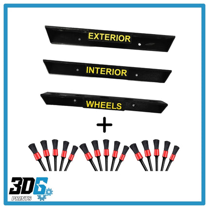 Wall Mounted Detailing Brush Holders – Set of 3 + 15 Detailing Brushes